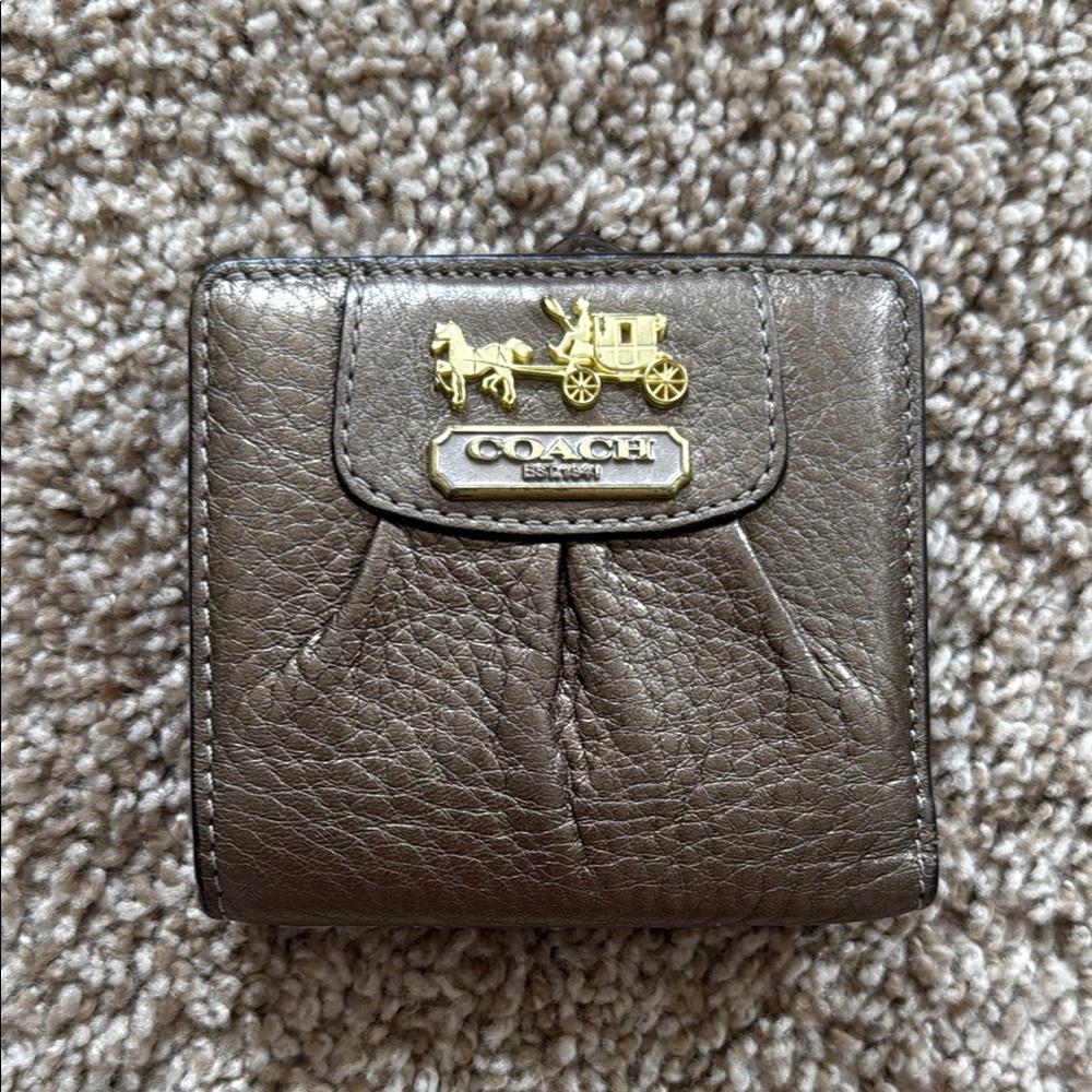 Coach Women's Bronze Leather Wallet